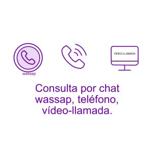 Consulta por chat wassap, teléfono, vídeollamada.
